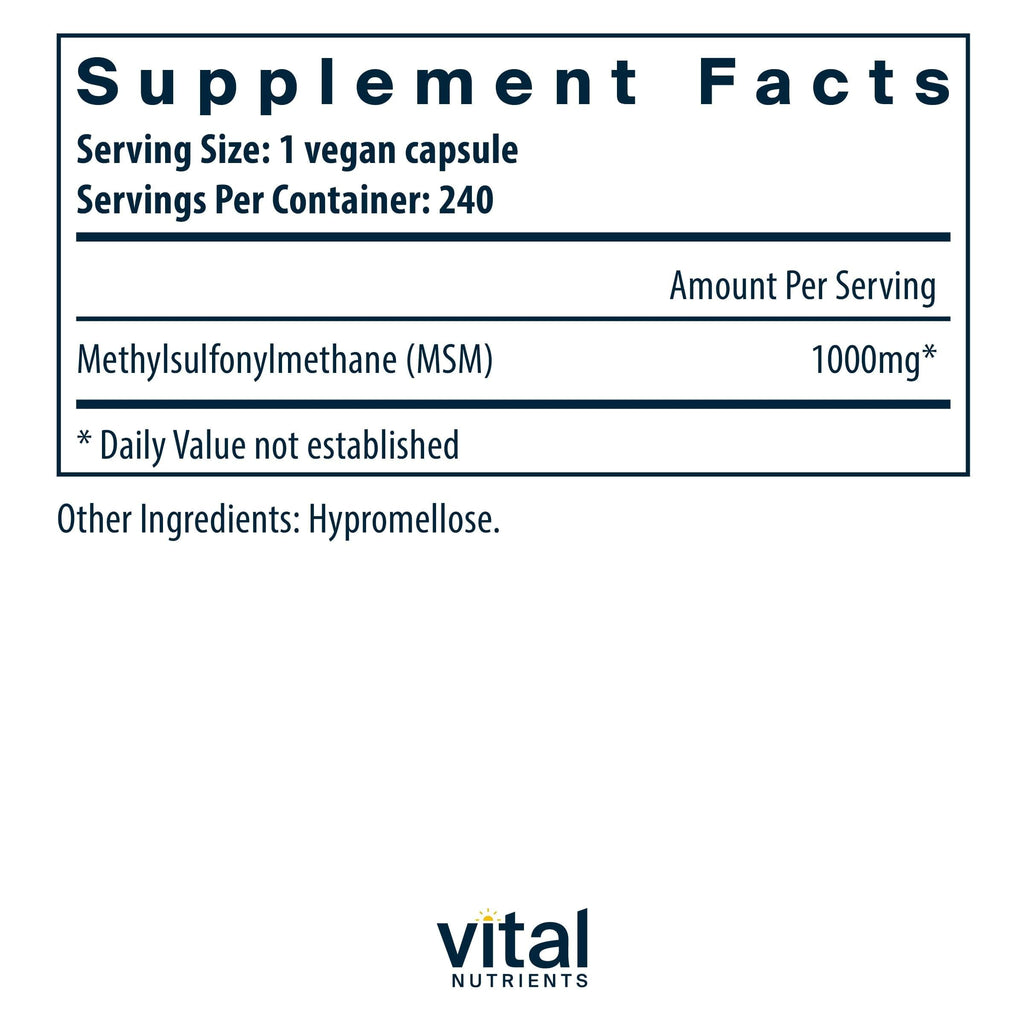 MSM 1,000mg 240 Capsules S263