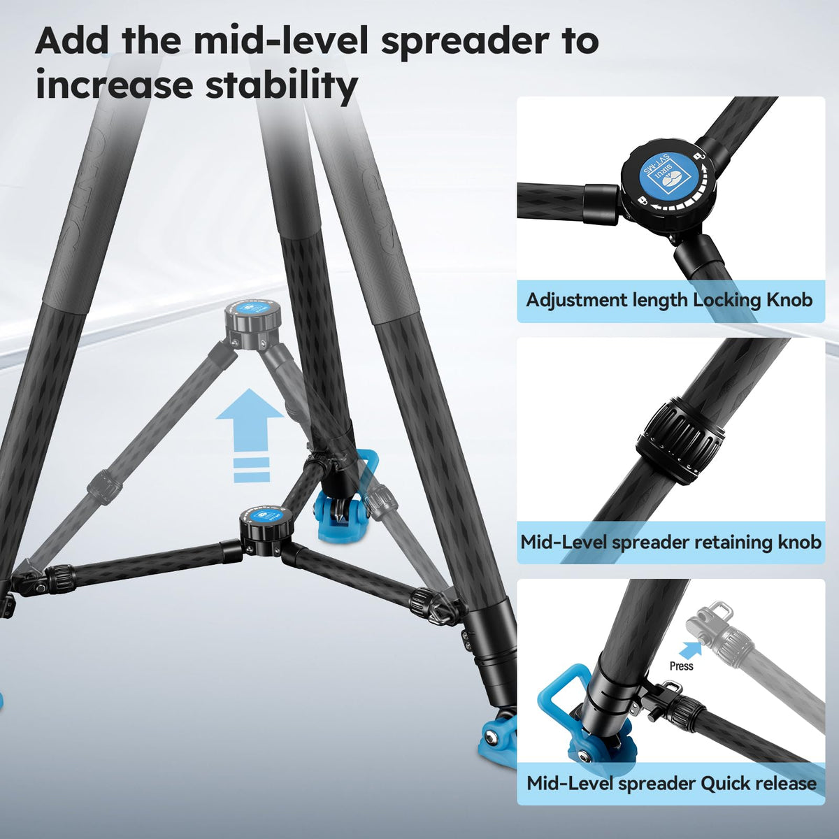 Carbon Fiber Video Tripod with Fluid Head P914048