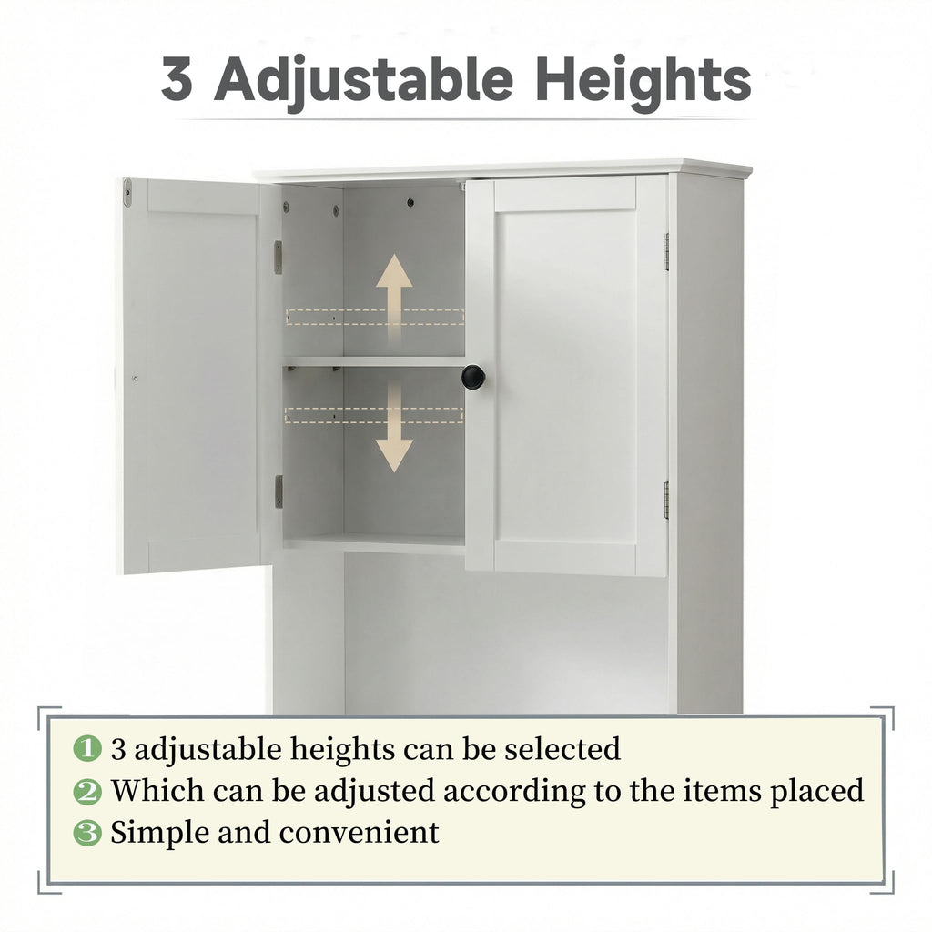 White 30" x 24" Wall Mounted Bathroom Cabinet with Adjustable Shelves O239