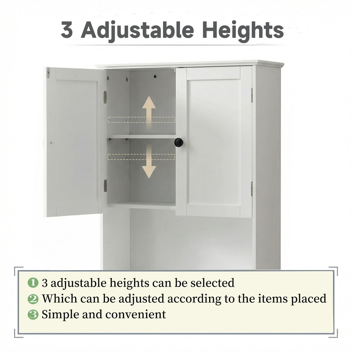 White 30" x 24" Wall Mounted Bathroom Cabinet with Adjustable Shelves O239