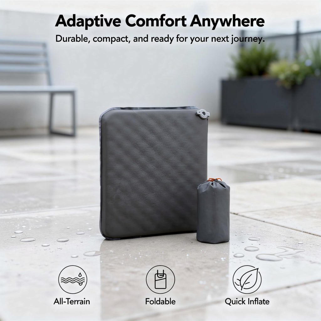 2 Pcs Inflatable Seat Cushion, 16.9 X 13 in, Lightweight Nylon TPU D771094