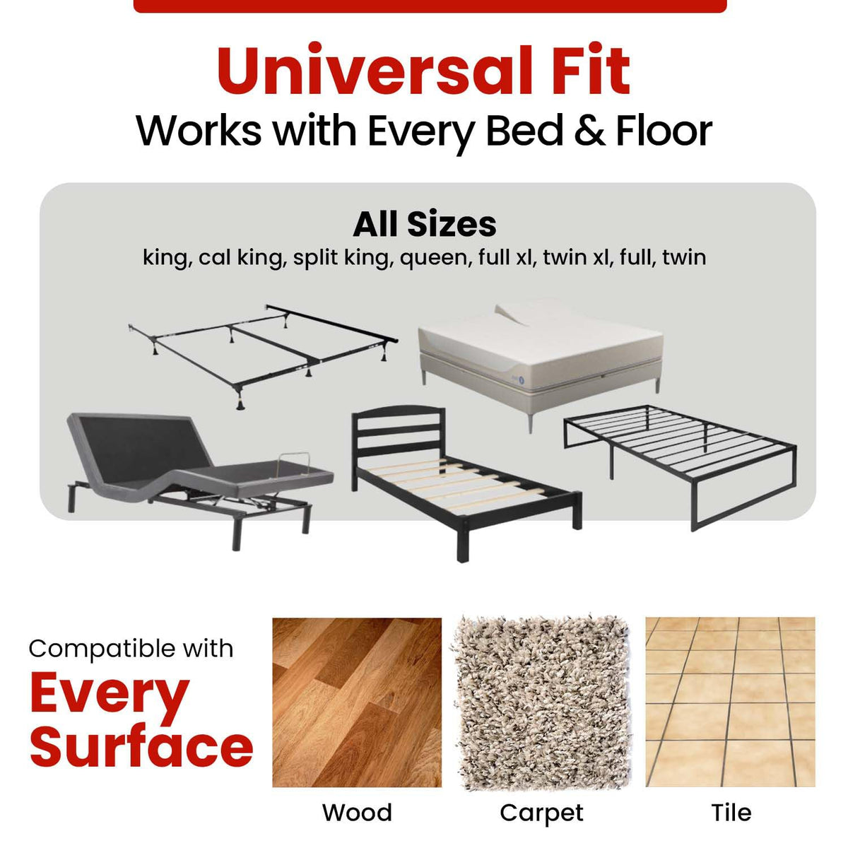 Under Bed Pet Blocker, 3 Pcs Adjustable Matte Black N579475