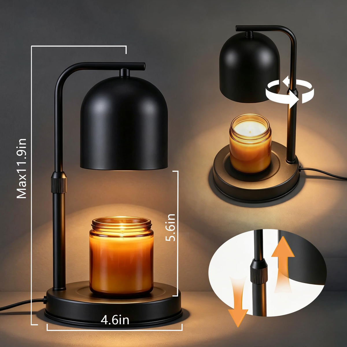 Adjustable Height App Controlled Candle Warmer Lamp with Timer C288734