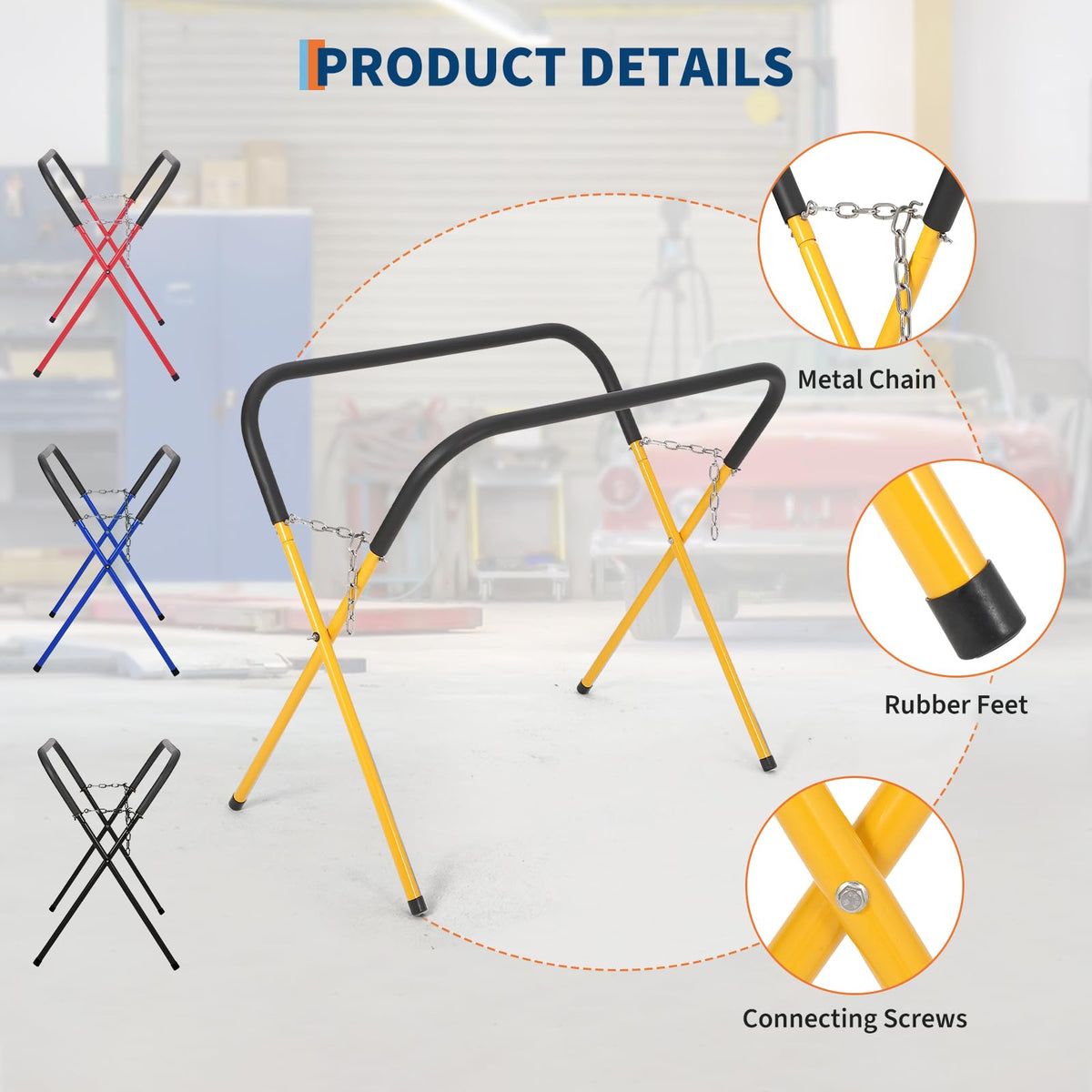 Heavy Duty Folding Work Stand, 500LB Capacity Portable Work Table E155471