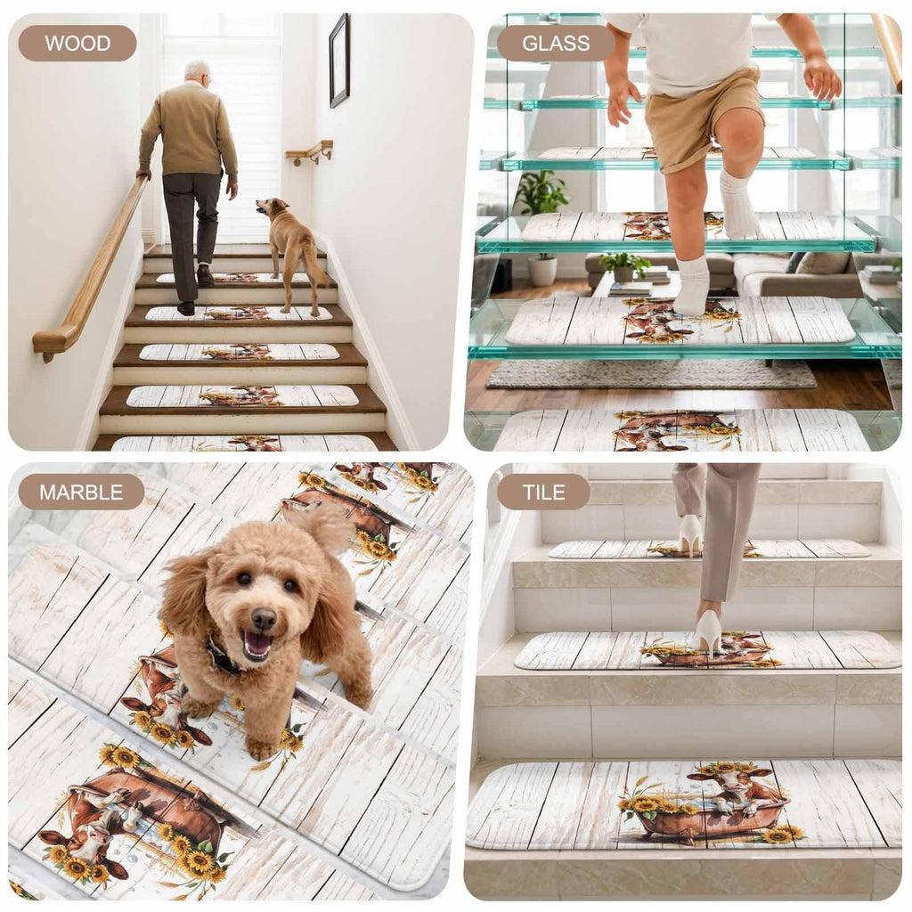4 Pack Non Slip Carpet Stair Treads 8"x30" J641