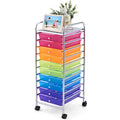 10 Drawer Rolling Storage Cart with Lockable Wheels Y5782