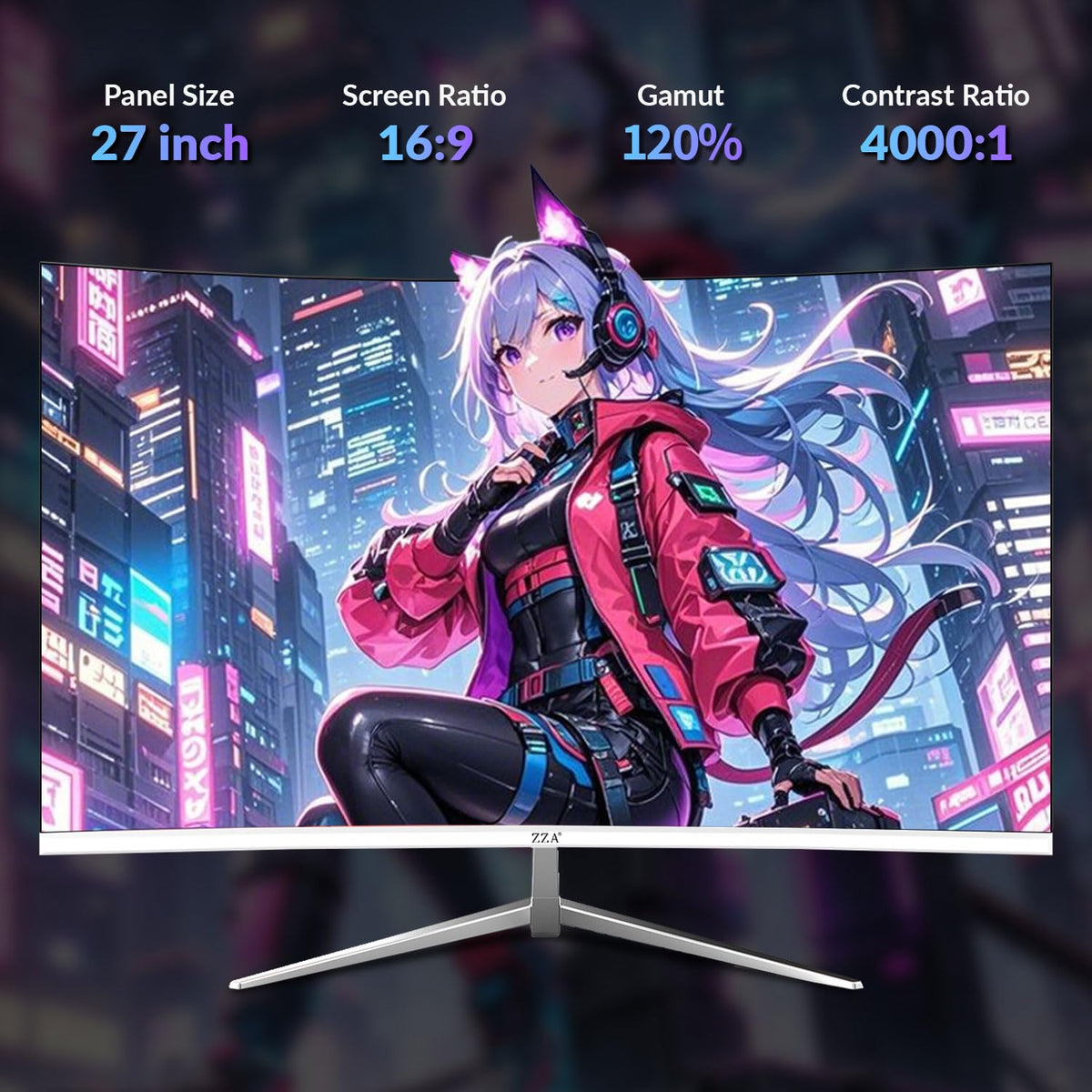 27 inch White Curved Gaming Monitor X1633