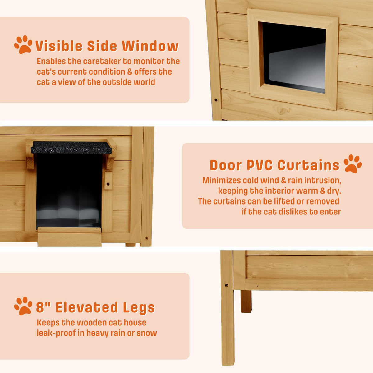 Large Insulated Weatherproof Outdoor Cat House U865088