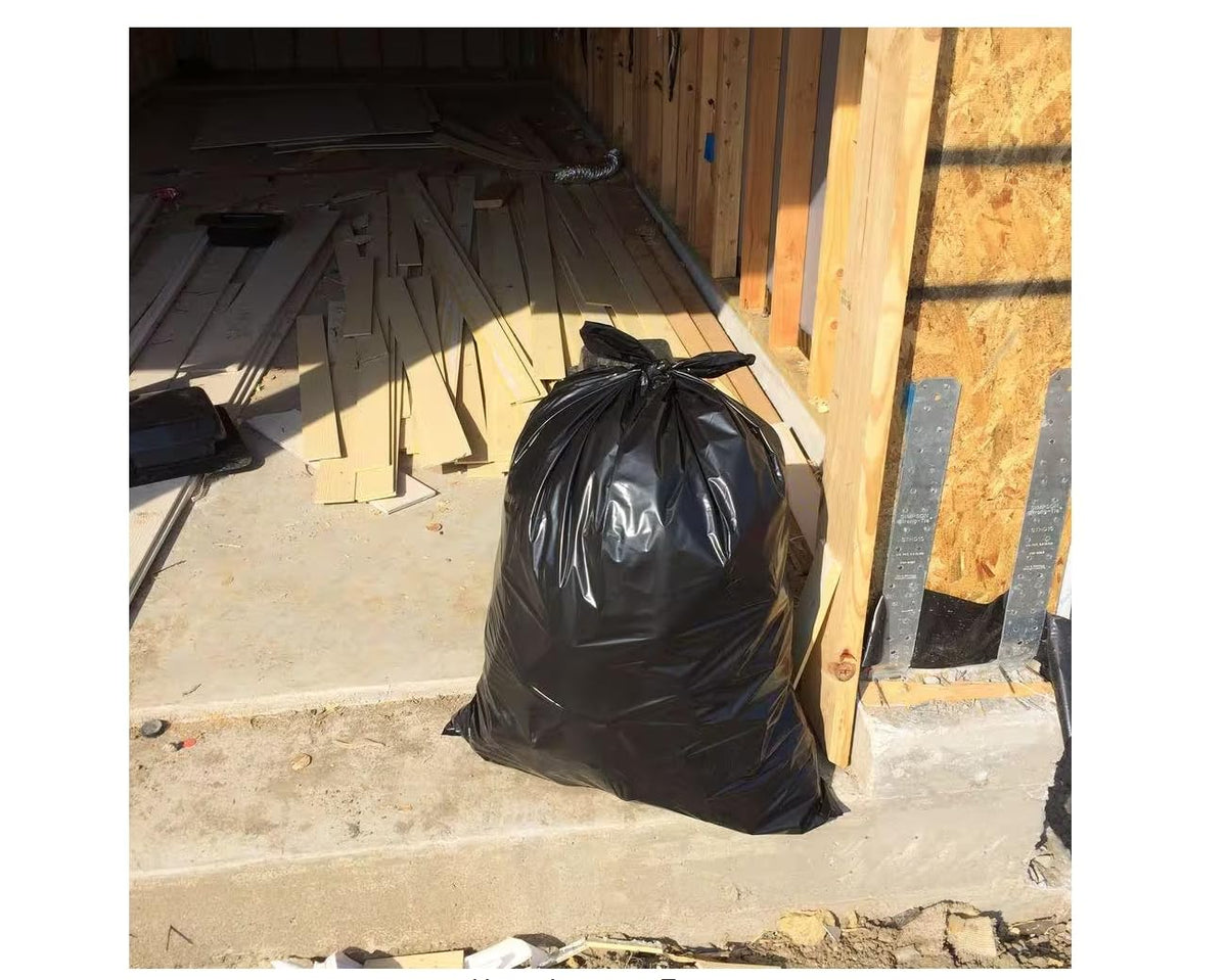 42 Gallon 50 Count 3 Mil Black Heavy Duty Trash Bags U28643
