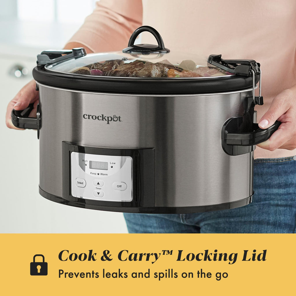Programmable Slow Cooker, Stainless Steel, 6 Quart Oval O9214