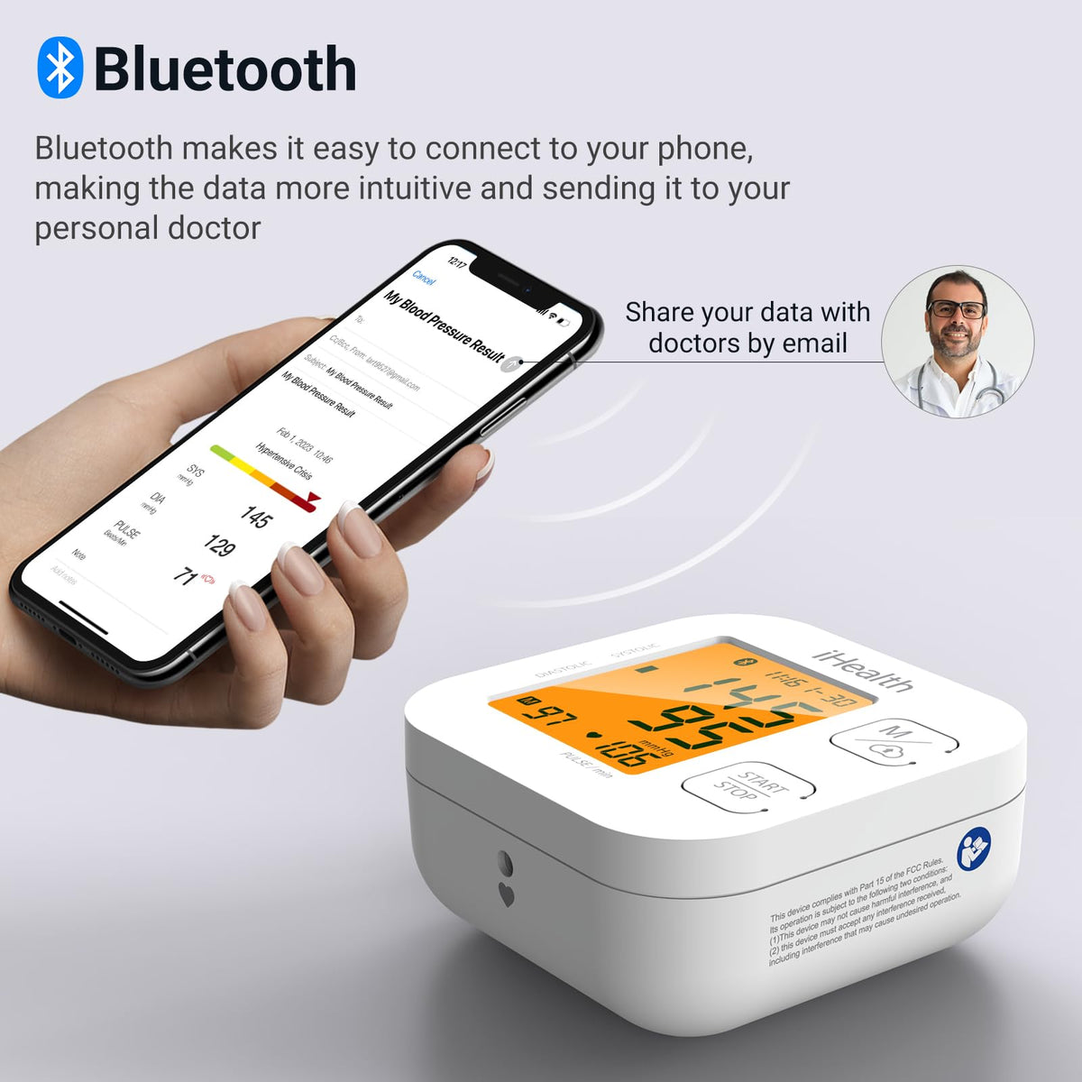 Upper Arm Blood Pressure Monitor with Wide-Range Cuff V2281