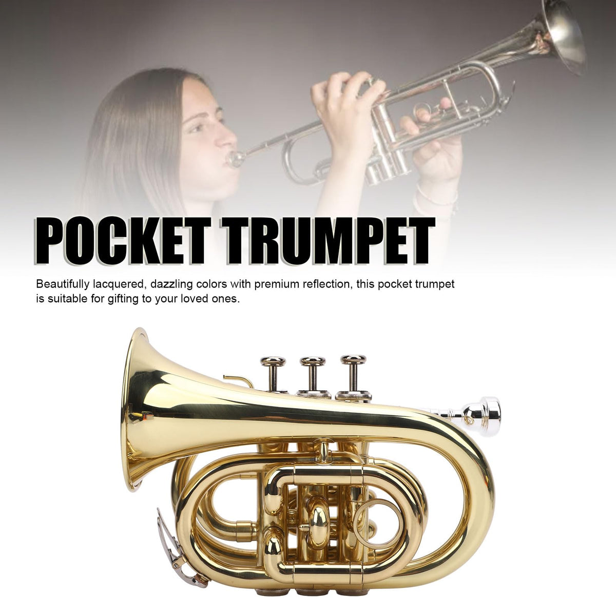 Bb Pocket Trumpet, Ni Plated Brass with 7C Mouthpiece M241417