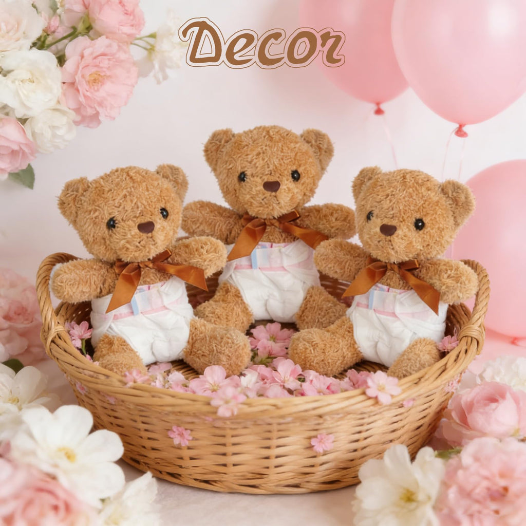 Baby Shower Games Set of 12 with Diapers, Baby Dolls, White Organza Bags and Blindfolds H24302