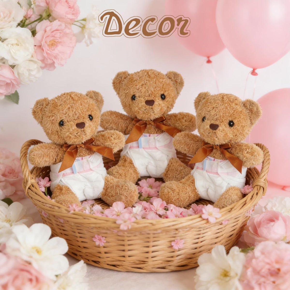 Baby Shower Games Set of 12 with Diapers, Baby Dolls, White Organza Bags and Blindfolds H24302