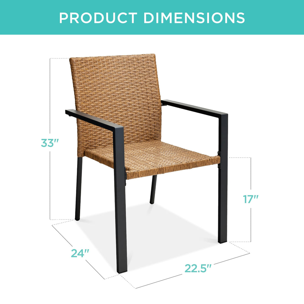 Set of 2 Stackable Outdoor Wicker Dining Chairs P80764