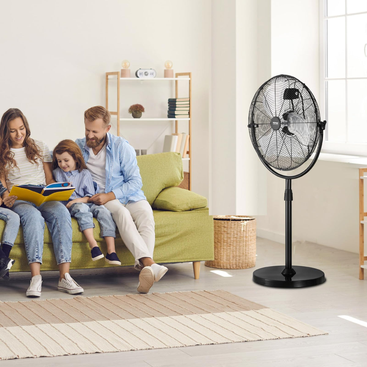 20 Inch 3 Speed Adjustable Height Pedestal Fan L39428