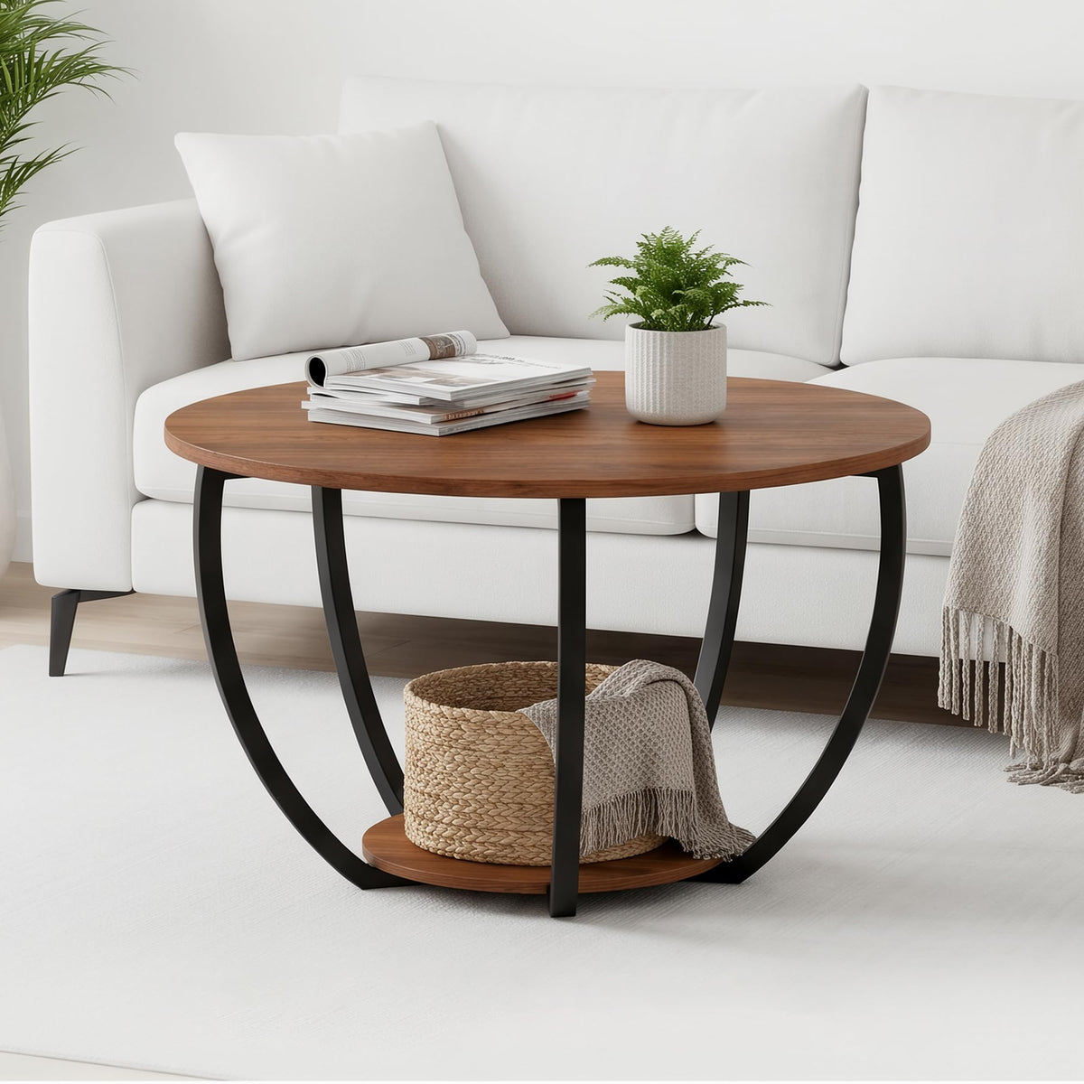 Round Coffee Table with Storage G890