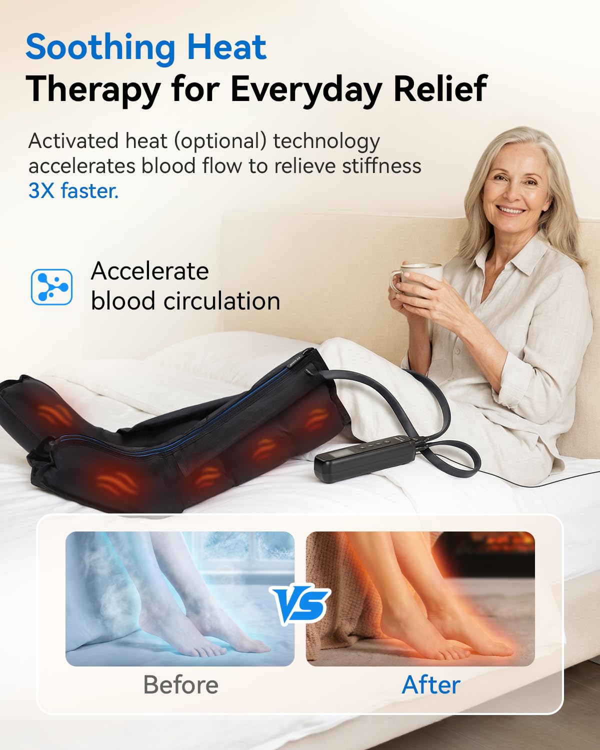 Leg Massager with Heat and Compression Therapy L56808