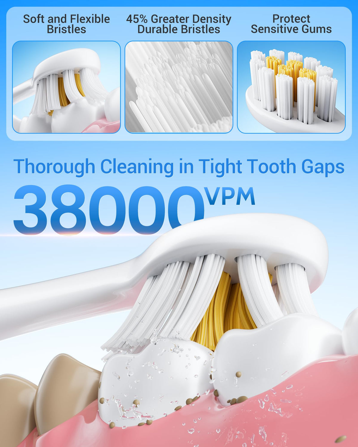 2 Pack Electric Toothbrush with 12 Replacement Heads F40580