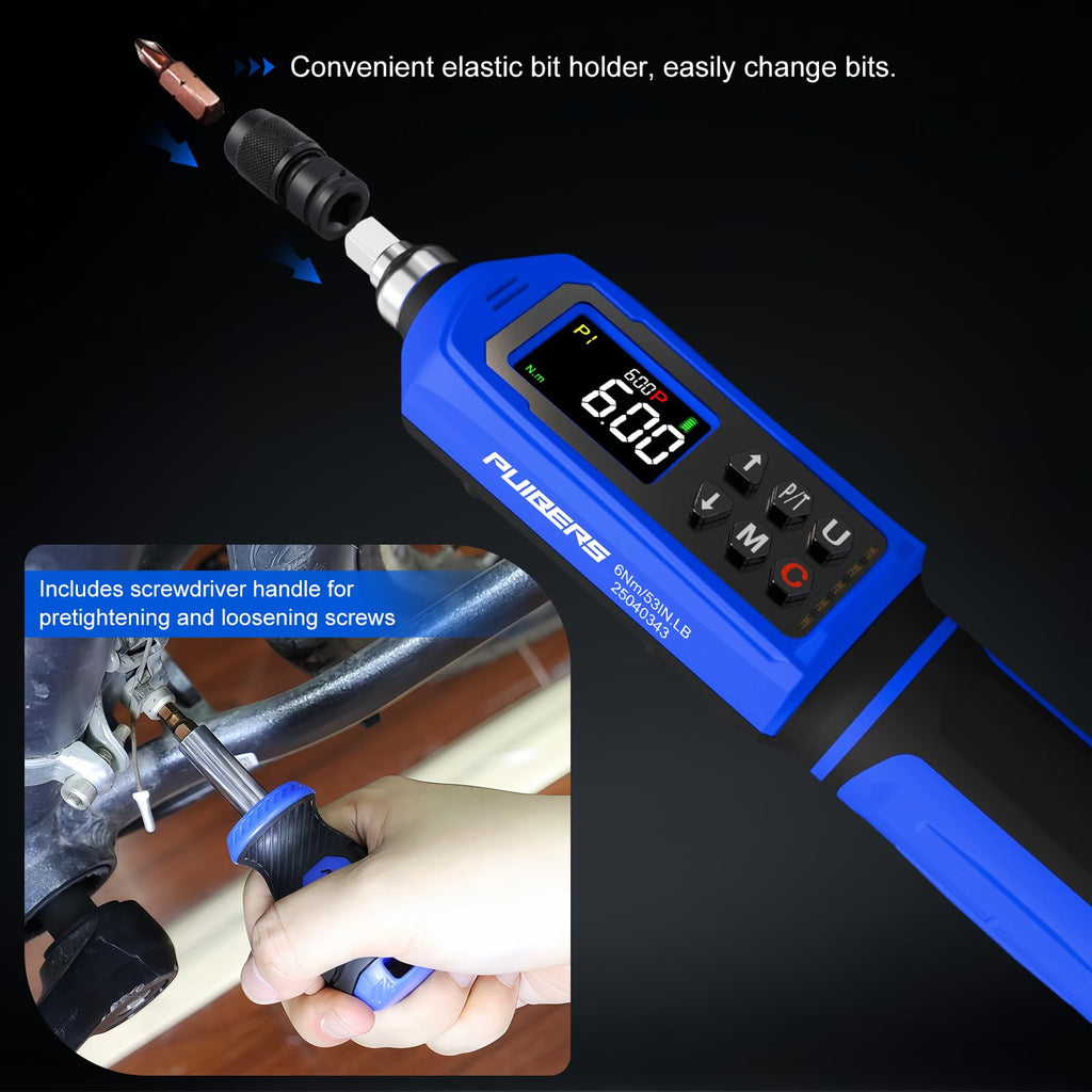46 Pcs Digital Torque Screwdriver Set 1/4" Adjustable Q896