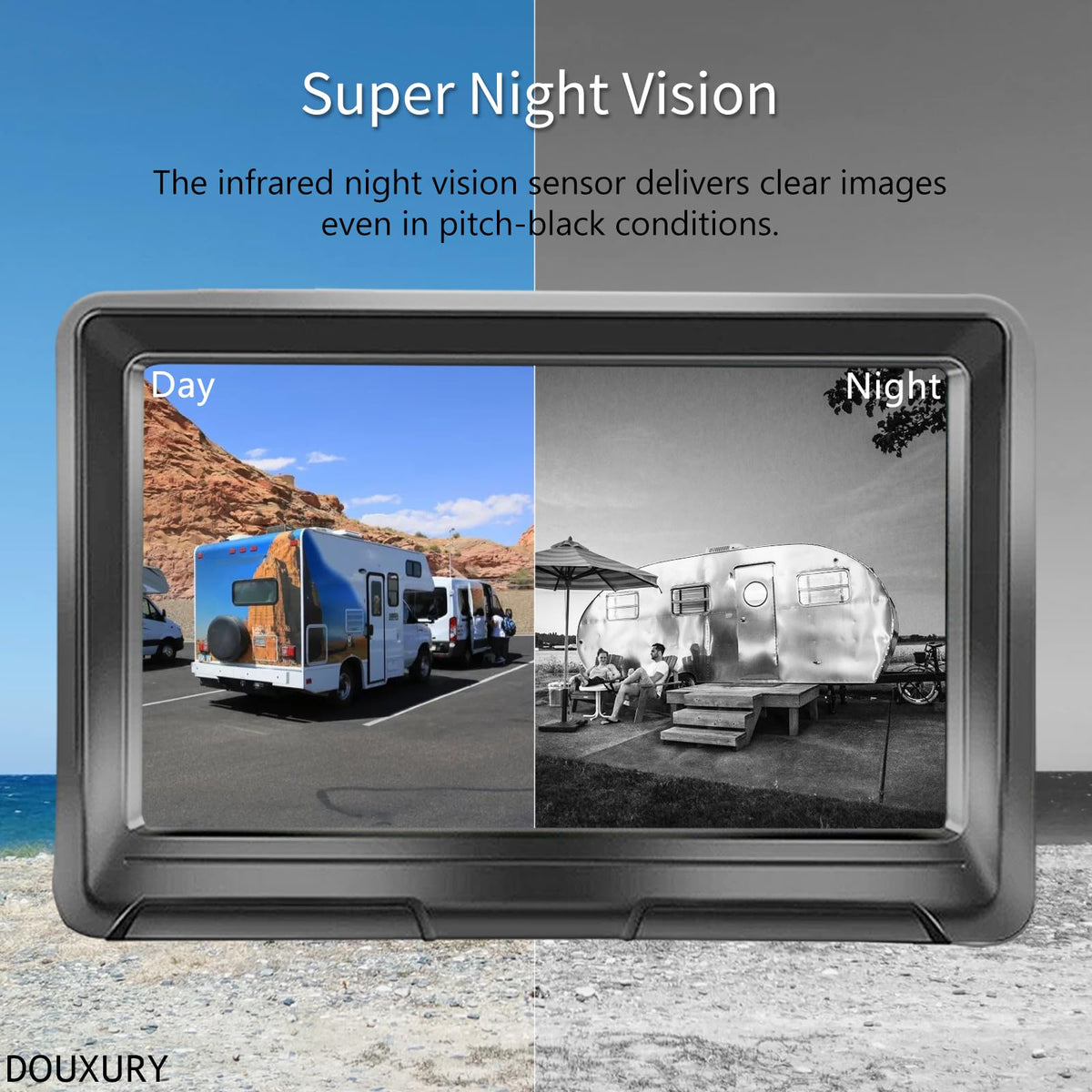 Solar Magnetic Wireless Backup Camera with 5" 1080P Monitor C177713