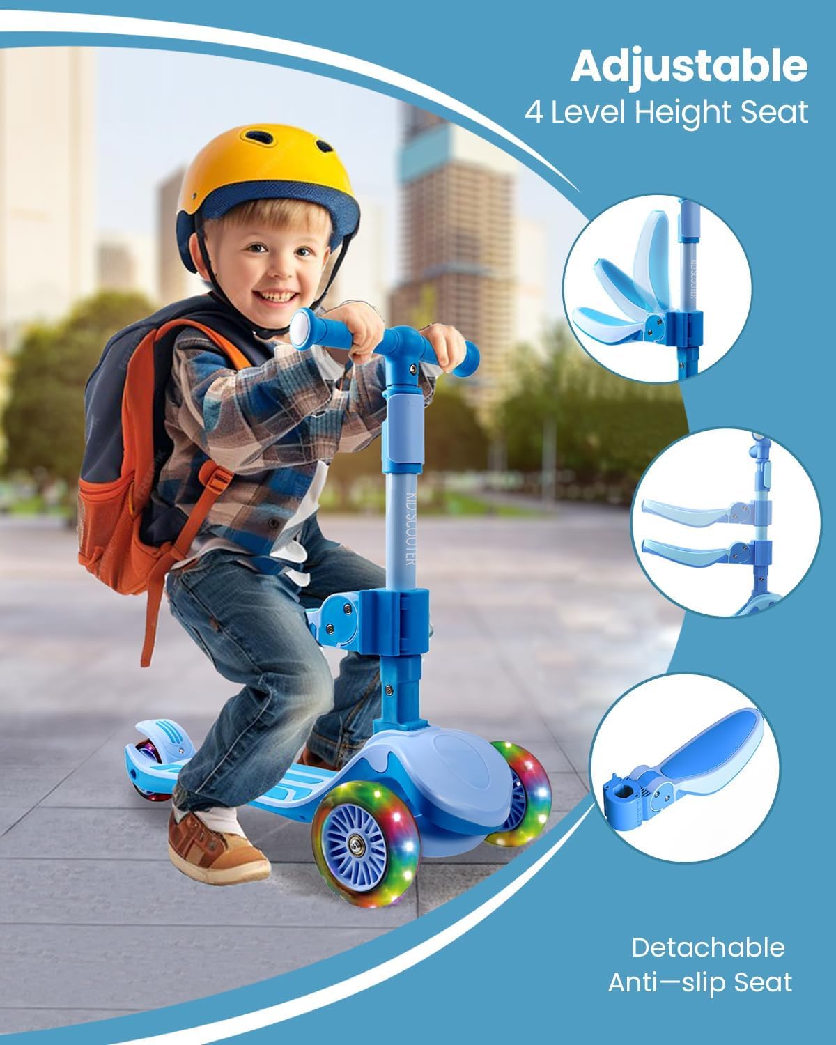 3 Wheel Foldable Kids Scooter with Seat Z970442