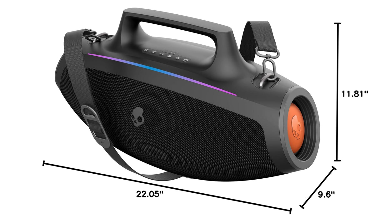 Water-Resistant Wireless Portable Bluetooth Boombox Speaker with LED Lightshow J66891