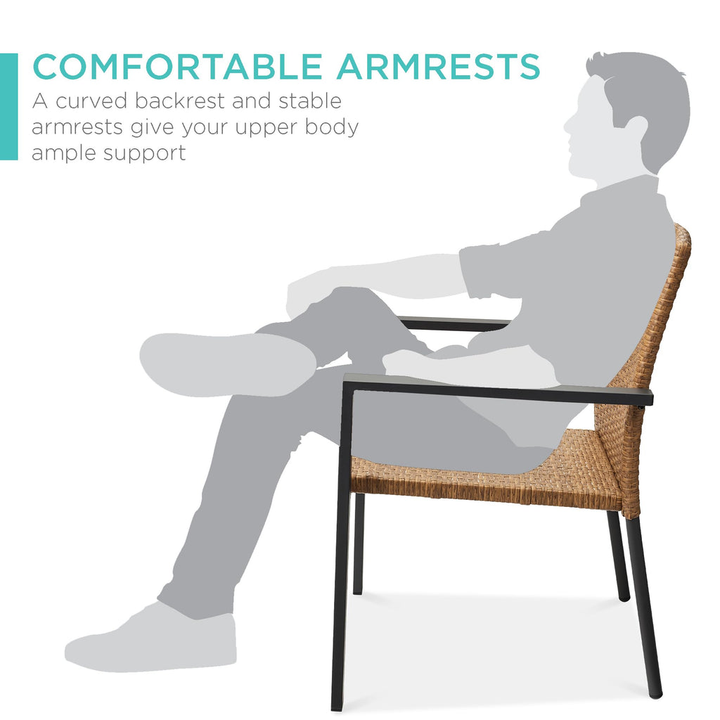 Set of 2 Stackable Outdoor Wicker Dining Chairs P80764