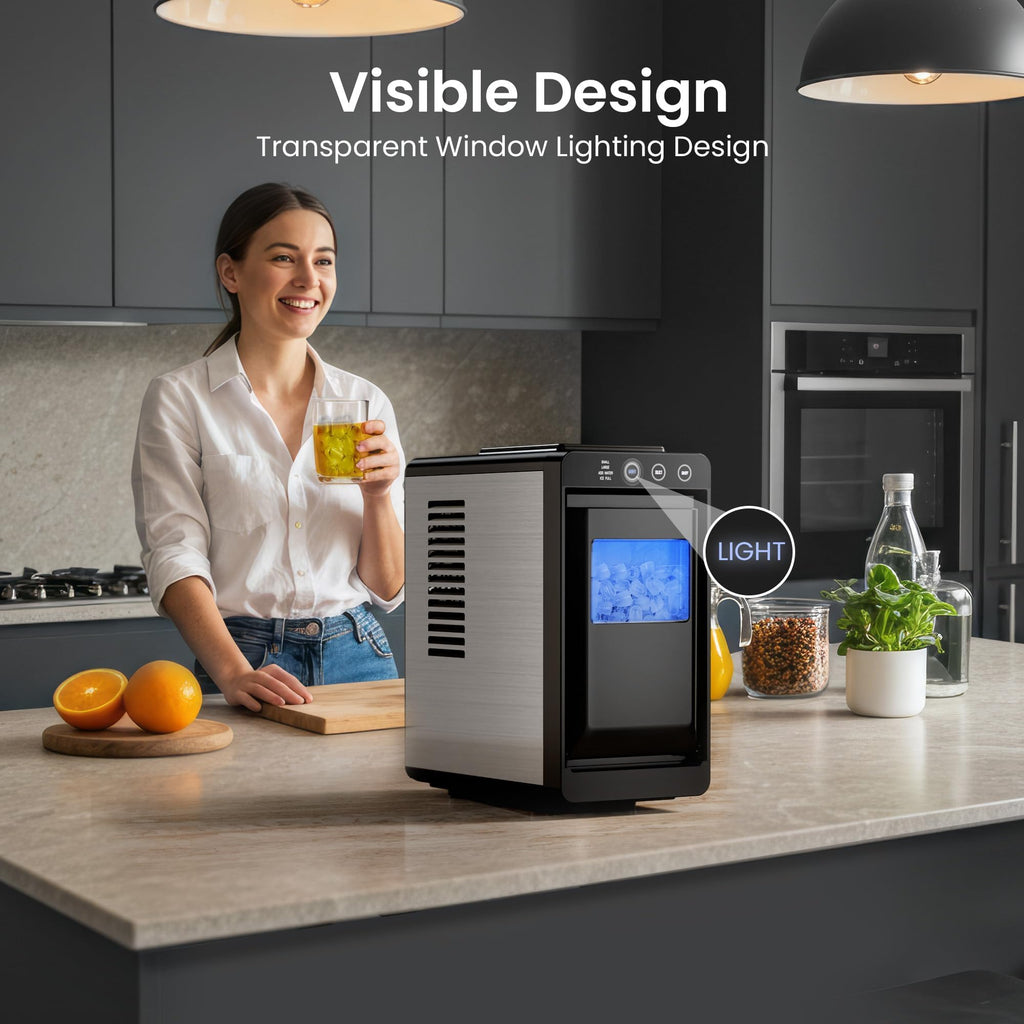 Portable Countertop Ice Maker, 26 lbs/24H, Self-Cleaning, Black M433079