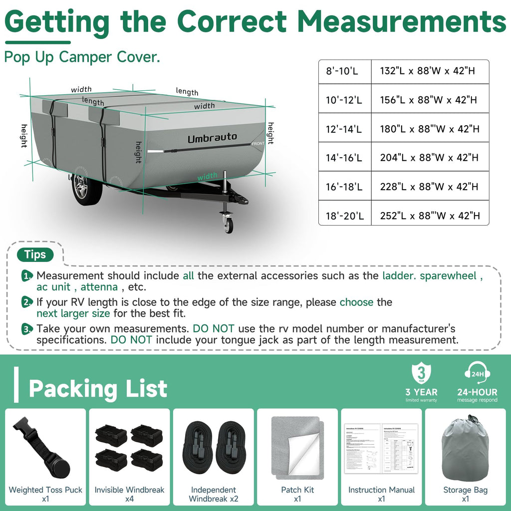 Pop Up Camper Cover 14-16 ft N55600