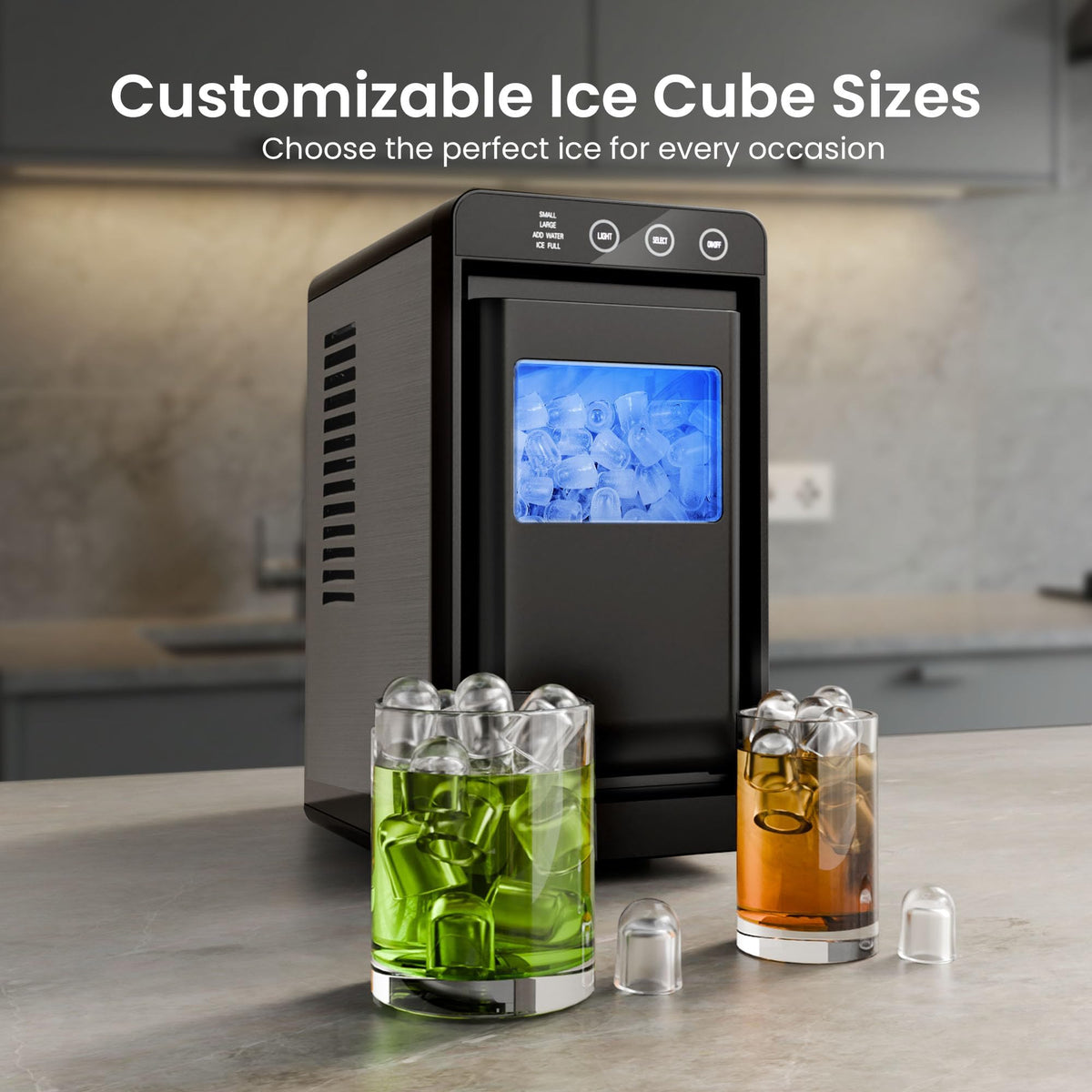 Portable Countertop Ice Maker, 26 lbs/24H, Self-Cleaning, Black M433079