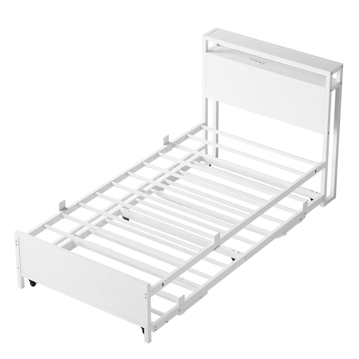 Twin Daybed with Trundle Bed and Storage Headboard U364200