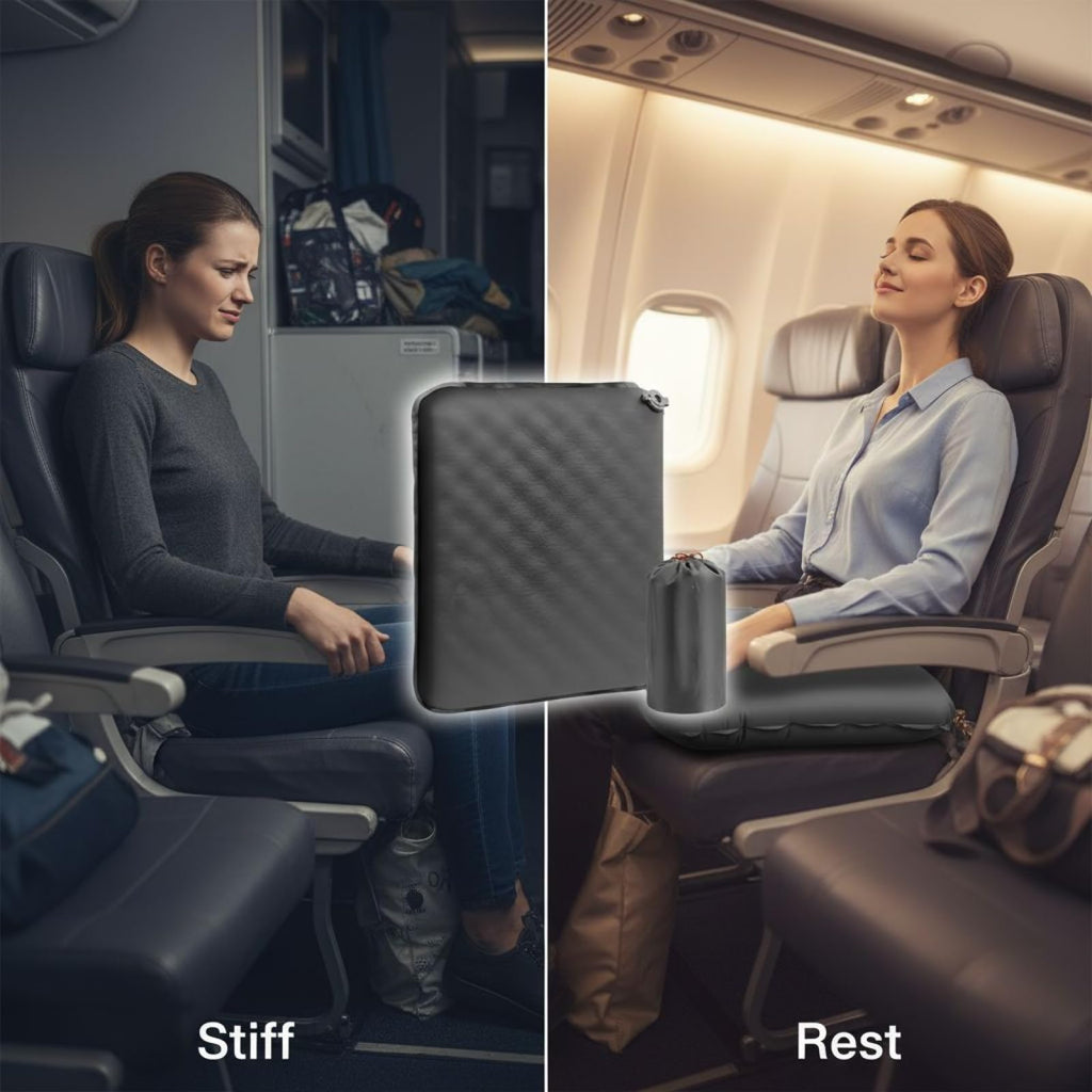 2 Pcs Inflatable Seat Cushion, 16.9 X 13 in, Lightweight Nylon TPU D771094