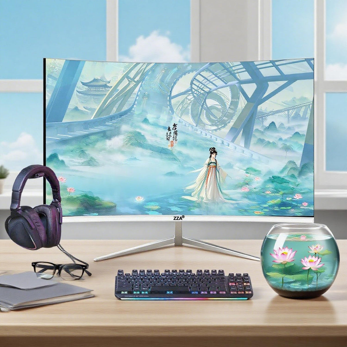 27 inch White Curved Gaming Monitor X1633