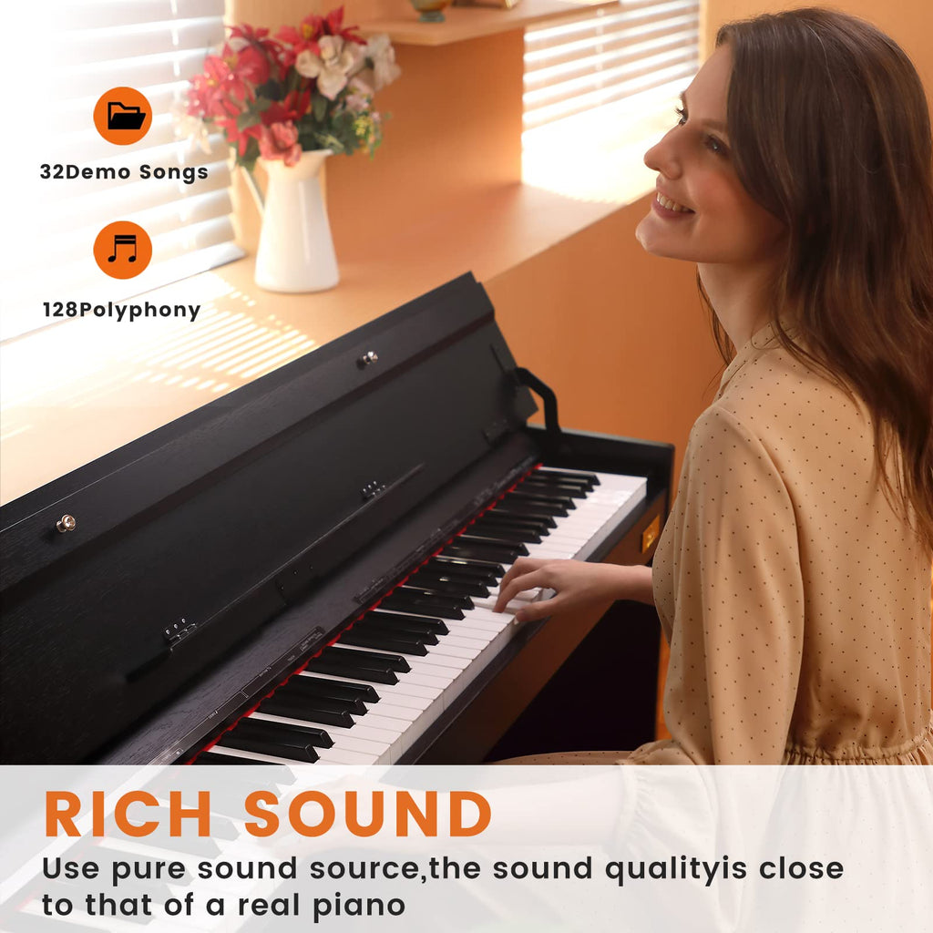 88-Key Weighted Piano with Stand, Pedals & Bench Y382611
