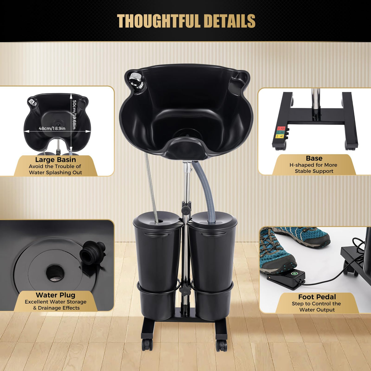 Portable Shampoo Bowl with Electric Pump I4088