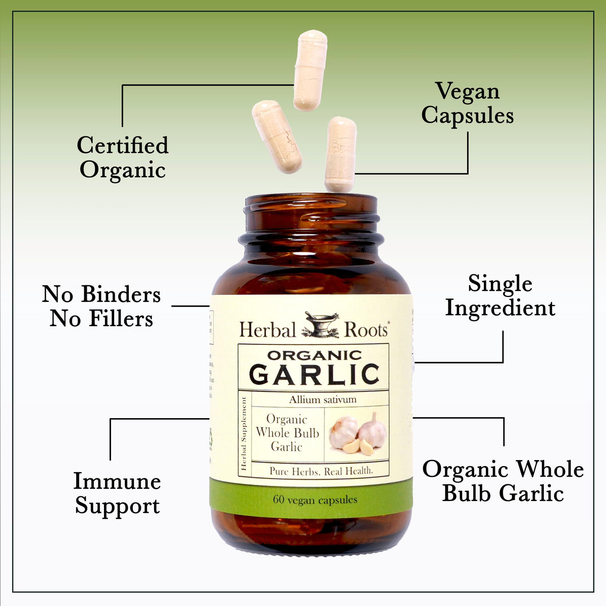 Organic Whole Bulb Garlic 60 Vegan Capsules X75399