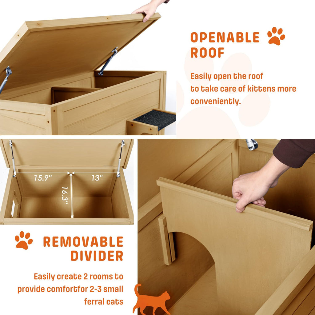 Large Insulated Weatherproof Outdoor Cat House U865088