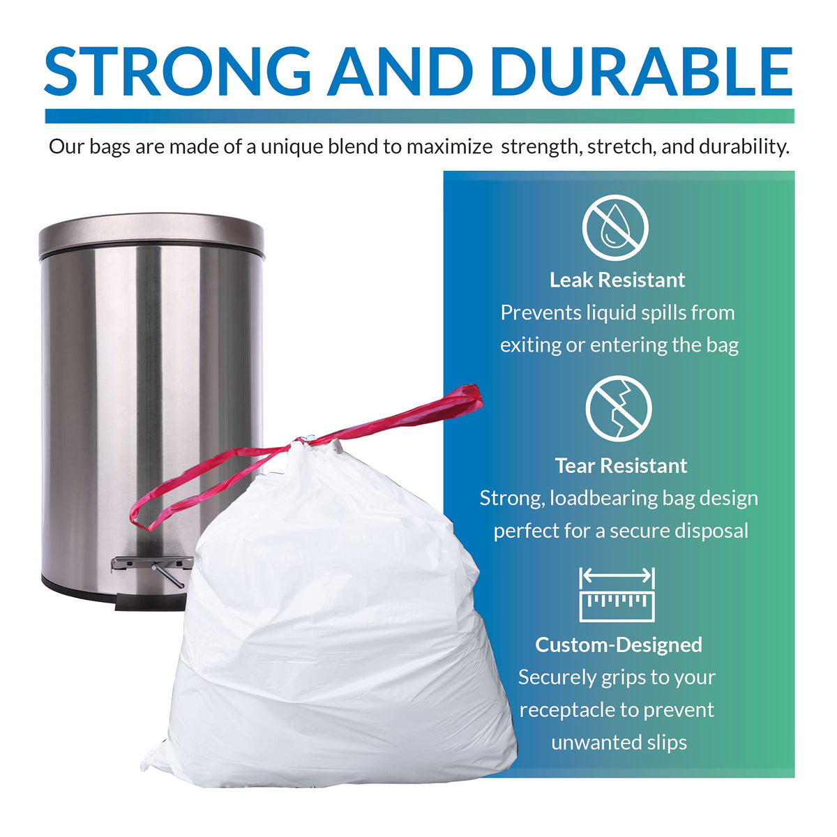 6-10 Gallon Drawstring Trash Bags 500 Count G668