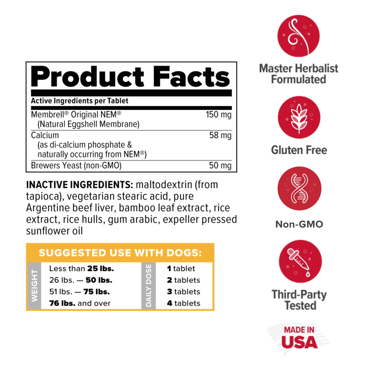 Joint Health Support for Dogs 60 Tablets Q6406