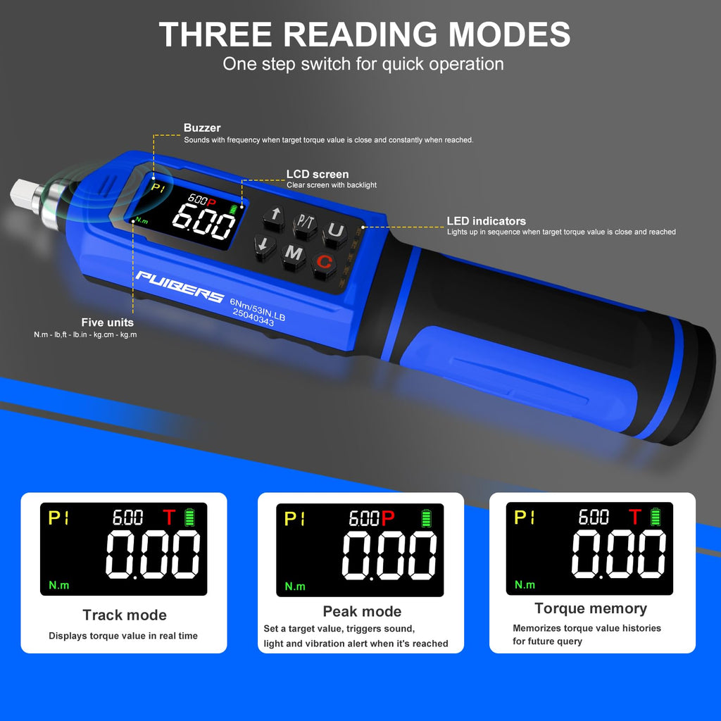 46 Pcs Digital Torque Screwdriver Set 1/4" Adjustable Q896