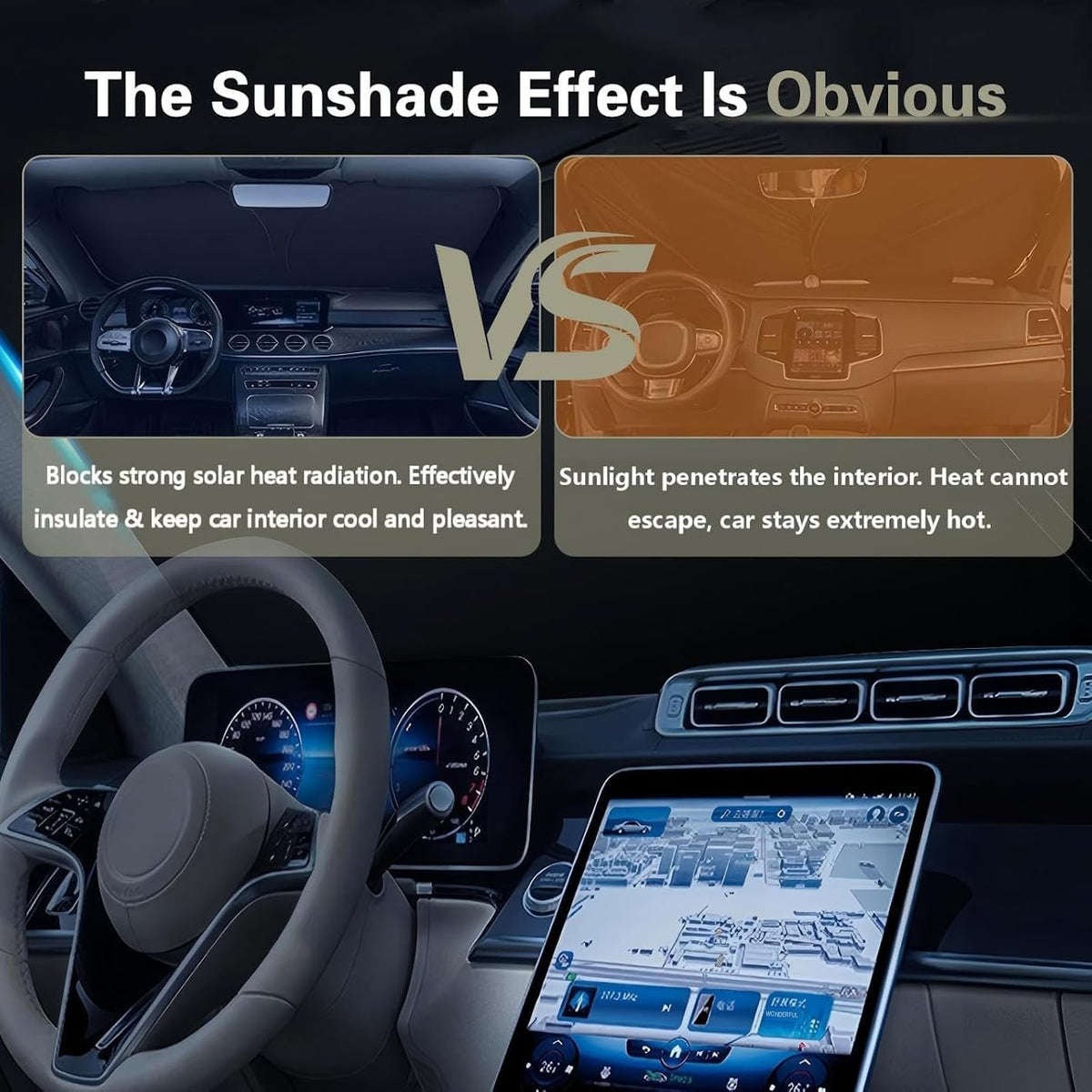 Car Windshield Sun Shade Graphene UV Protection F378