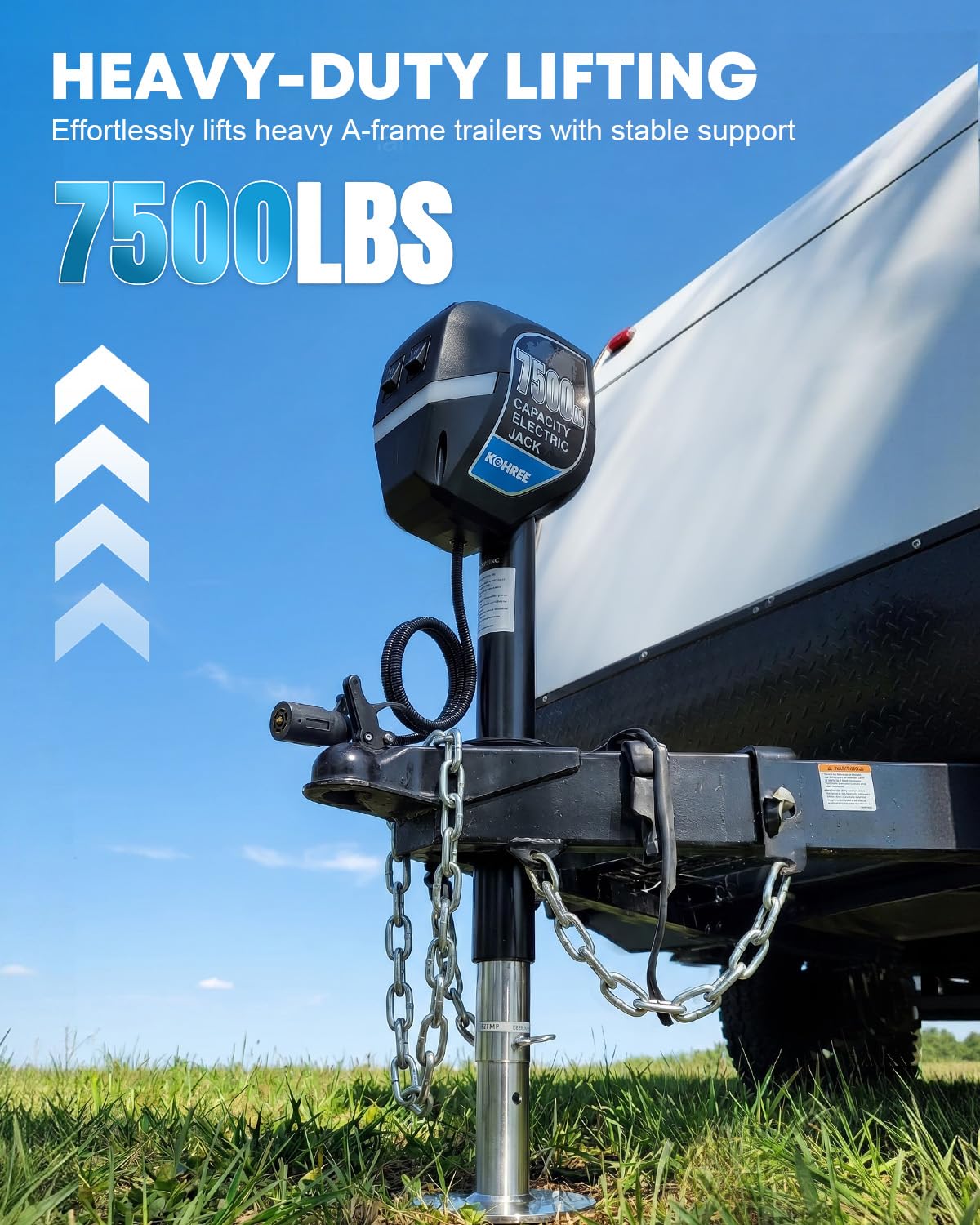7500lbs Electric Trailer Jack with 7 Way Plug Z9049