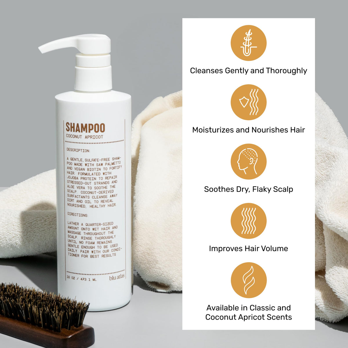 Shampoo and Conditioner Bundle Coconut Apricot 16 oz J701