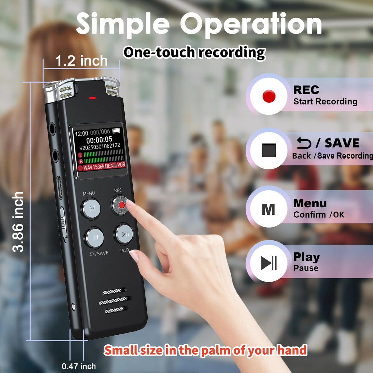 64GB Digital Voice Recorder with Playback J55043