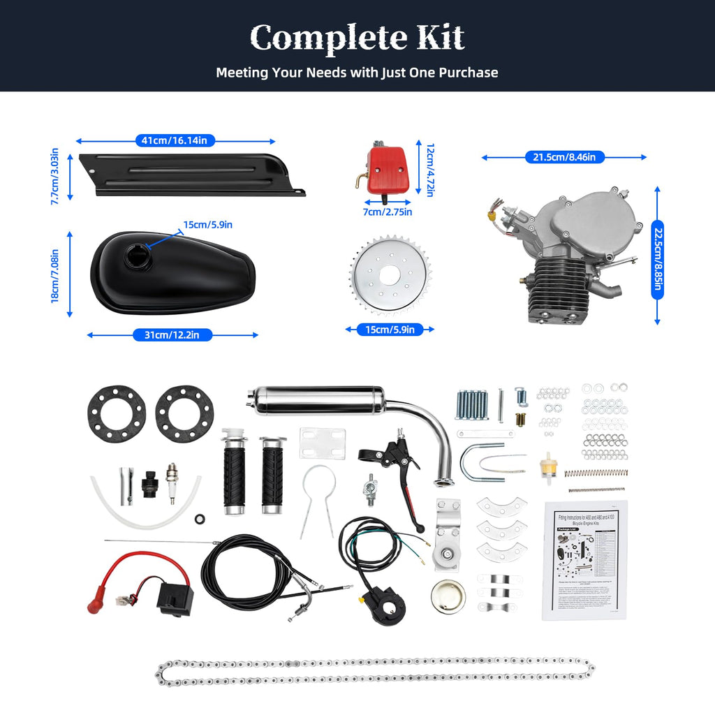 100cc 2 Stroke Bicycle Engine Kit with CDI Ignition 36-Tooth Sprocket K5622