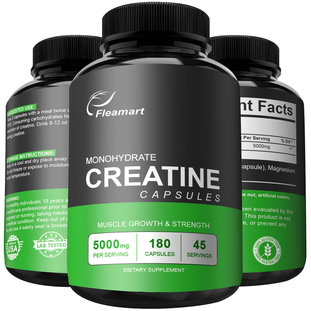 Micronized Creatine Monohydrate 5000mg 180 Capsules F943