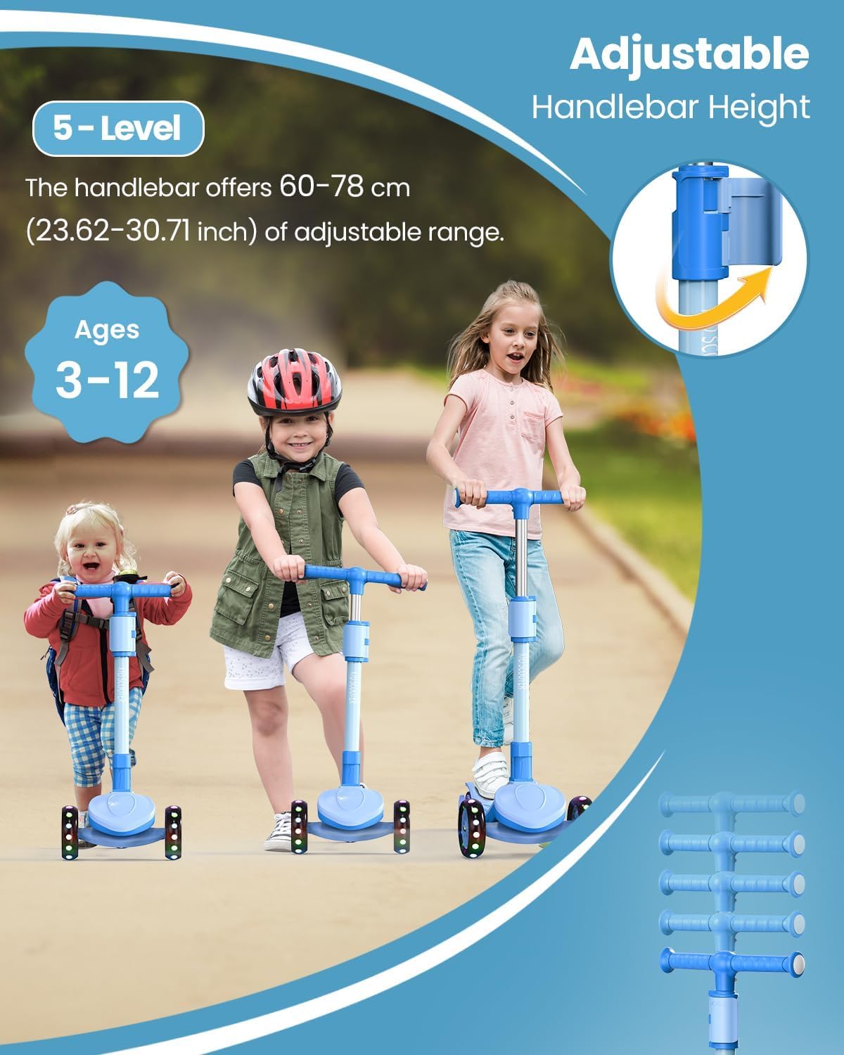 3 Wheel Foldable Kids Scooter with Seat Z970442