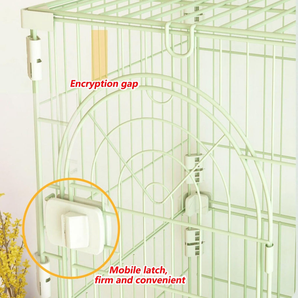 3/4-Tier Wire Cat Cage Playpen with Hammock and Platforms H536