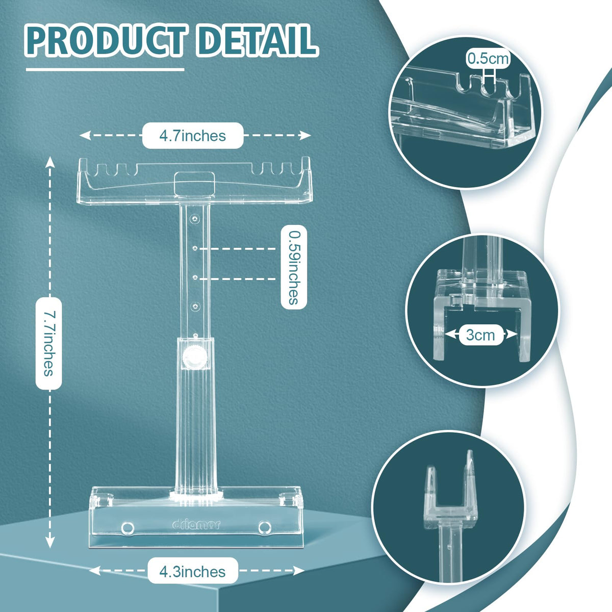 Adjustable Clear Acrylic Aquarium Light Riser Stand 2pcs M945